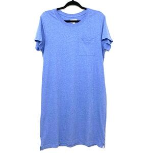 Pact Softspun Tee Dress Blue Mix Organic Cotton Women’s M
